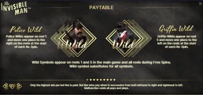 The Invisible Man - wilds, bonuses and free Spins